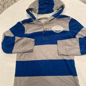 Children's Place Boys Size 7/8 Hooded Rugby Long Sleeve Shirt
